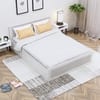 Hexa Engineered Wood Modern Queen Bed With Headboard With Storage In Frosty White