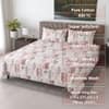 Multicolor Floral Cotton 400 Tc Flat Super King Size Bedsheet With 2 Pillow Covers