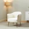 Celeo Velvet Accent Chair in Cream Colour
