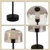 Iconic Pillar Table Lamp in Black Base And Clear Glass Shade