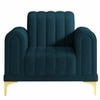 Josbert Velvet 1 Seater Sofa In T Blue Colour