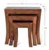 Avalon Solid Wood Set of 3 Stool in Teak Finish