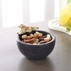 Marble Nut candy  Bowl Brass Dog embedded