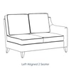 Abbey Sectional Sofa (Colour :Indigo Blue, Cushion:Hard, Seating Capacity : Left Aligned 2 Seater)