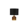Cinderella Black Jute Table Lamp with Natural Wood Base