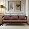 Marlow 3 Seater Seater Wooden Sofa in Pink Fabric