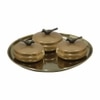 Metalsmith Metal Serveware Box Set of 4 with Tray Gold Finish