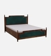 Domino Solid Wood Storage Bed In Ocean Green Colour