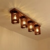 Ventus Brown Solid Wood Ceiling Light