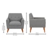 Thomas Boucle Fabric Arm Chair in Grey Colour