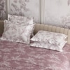 Stoa Paris Super King Size Cotton Bedsheet with 4 Pillow Covers  Size Ember Leaf Coral