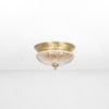 Hinkley 2-Light Flush Mount Ceiling Light In Antique Brass Finish With Amber Rippled Glass