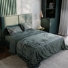 Stoa Paris Super King Size 100% Cotton Bedsheet with 2 Pillow Covers  Size Green Charcoal