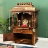 D'Dass Honey Finish Solid Sheesham Wooden Temple For Pooja