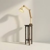 Centaur Beige Jute Floor Lamp with Beige Jute Base