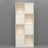 8 Shelves Semi Open Multipurpose Matrix Kitchen Cabinet In Highland Pine Finish