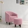 Daviana Boucle Fabric Lounge Chair in Pink Colour