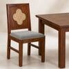 Globally Indian Margaux Solid Sheesham Wood 6 Seater Dining Table Set 6 Chairs Grey
