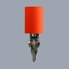 Devansh Metal Electric Wall Light in Antique Gold Colour with Orange Shade Count of 1 Light