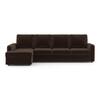 Apollo Sofa (Colour : Dark Earth, Cushion : Soft, Back Type : High Back, Seating Capacity : Left Aligned 3 Seater + Left Aligned Chaise + Ottoman)