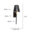 Devansh Metal Electric Wall Light in Black Colour with Black Shade Count of 1 Light