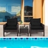 Carry Bird Wicker Patio Furniture Outdoor Balcony Chairs In Brown And Black Colour