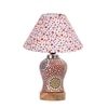 Devansh Conical Multi Cotton Shade Lamp With Wood & Mosaic Glass Base For Decoration/Office/Home/Gifting/Study For Decoration/Office/Home/Gifting/Study -(10X10X14.5) Inches -A