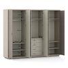 Valeria 6 Door Mirrored Wardrobe in Dual Tone Finish