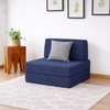 Sleep Spa Foldable Jute Fabric 1 Seater Single Foam Fold Out Sofa Cum Bed in Dark Blue Colour