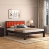 Florence Bed Solid Wood King Size Bed In Mahogany Finish & Lava Colour