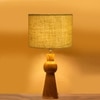 Devansh Yellow Jute Table Lamp With Wood Natural Base (7X18.25 Inches)-17