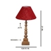 Devansh Maroon Jute Table Lamp With G Wood Natural Base (10X10X21 Inches)-36