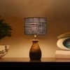 Devansh Grey Jute Table Lamp With Wood Natural Base (7X13 Inches)-20