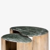 Bora Bora Solid Wood Nesting Coffee Table in Black Colour