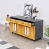 Hexa Red Multipurpose Storage Cabinet With 2 Drawer 4 Door in Slate Grey And Giant Wood Colour