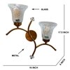 Devansh Metal Electric Wall Light in Gold Colour with Clear Shade Count of 2 Lights