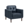 Shlok PU Leather Accent Chair in Blue