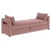 Jedlo Velvet 2 Seater Ottoman Bench  with Storage in Peach Color