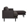 Scandinavian Dextra Three Seater L Shape Sofa Matte Black Finish