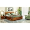 Esra Sheesham Wood Queen Size Bed Drawer Storage Honey OakOak Finish (60 x 78 inches)