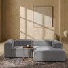 Elegantedge Wood Left Aligned 2-Seater With Upholstery Non Storage Sofa In Grey Colour