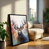 The Castle Decor Abstract Deer Wall Painting Framed Artwork 20x30 Inch Style 2