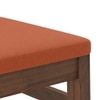 Saar Teak Wood Compact Dining Table 6 Seater with 6 Tessa Dining Chairs (Finish: Espresso Teak, Colour: Burnt Orange)