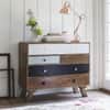 Ran Solid Wood 5 Drawer Chest in Mango Natural & Multicolour