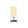Ella off-white cotton table lamp with Square Brown Wood Base