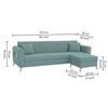 Daraco Velvet L shape 5 Seater Sofa in Touquise Color