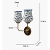 Devansh Metal Electric Wall Light in Gold Colour with Multicolor Shade Count of 2 Lights