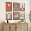 The Castle Decor Boho Abstract Botanical Wall Art Set of 6 Design 2 11x17 Inch