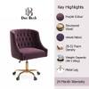 Doe Buck Clemence Modern Purple Tufted Velvet Office Chair