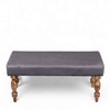 Bestone Sheesham Wood Accent 2 Seater Bench In Iron Grey Velvet